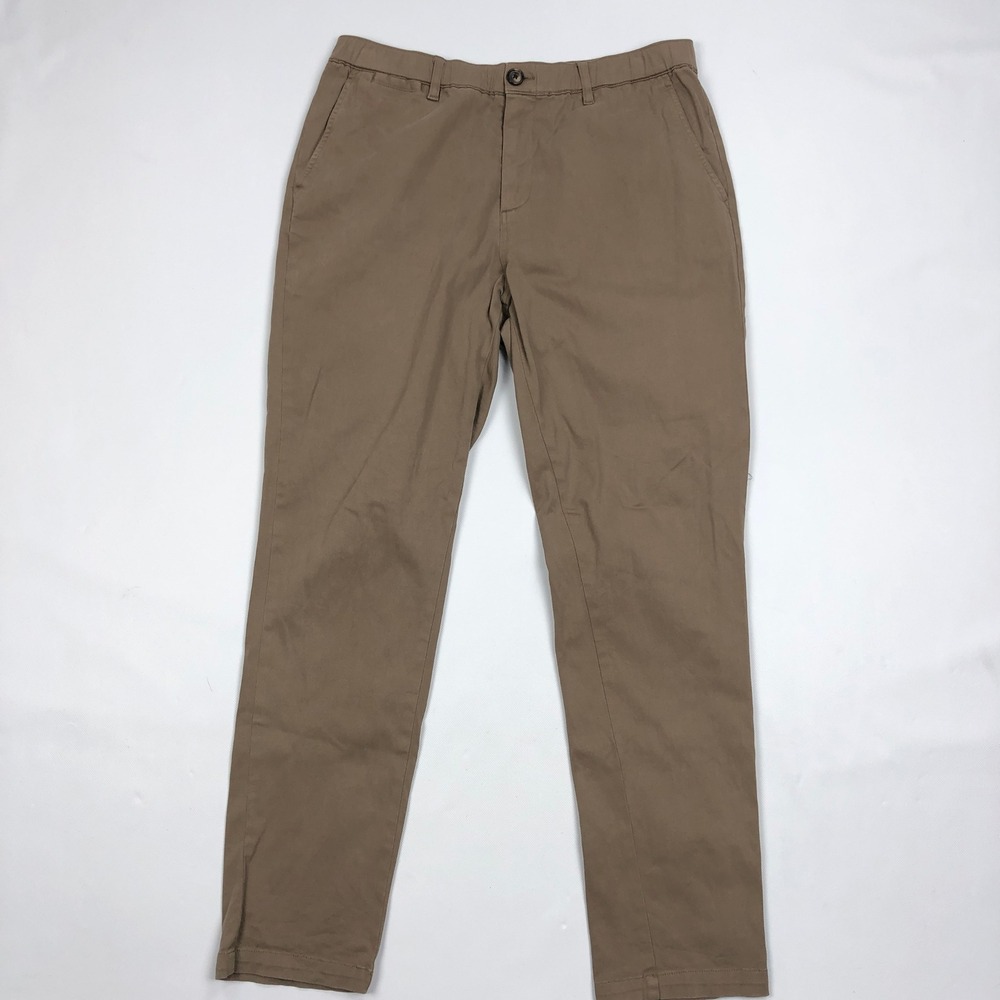 Cove USA Die On Empty Mens 34x30 Slim Fit Chino Pants Brown Stretch Cotton